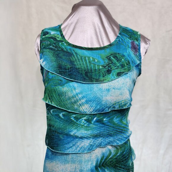 Blue Layered Ruffled Blouse - Picture 5 of 6